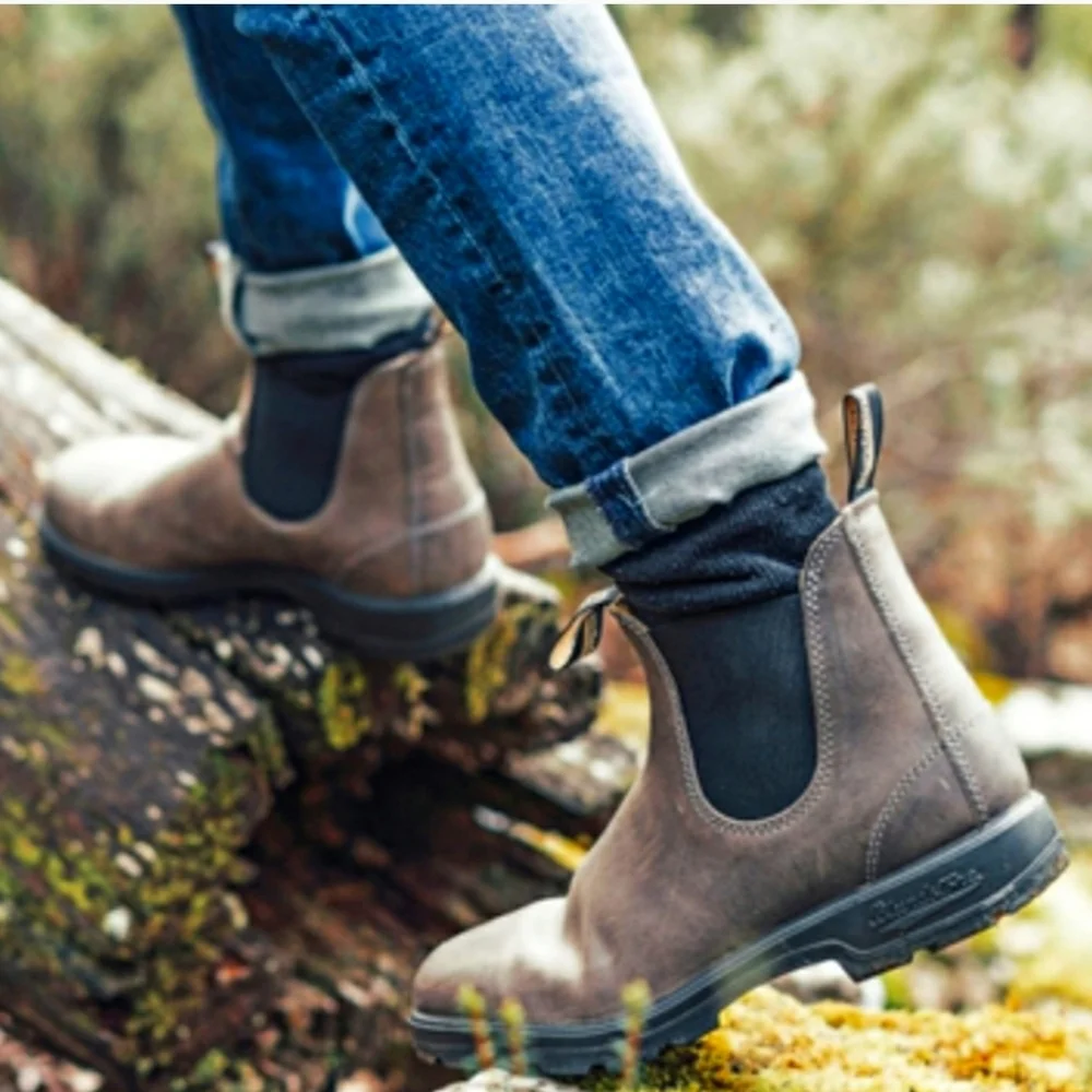 Blundstone 1469 Steel Grey Leather Chelsea Ankle Boots Size 8.5 New in Box - Picture 7 of 11